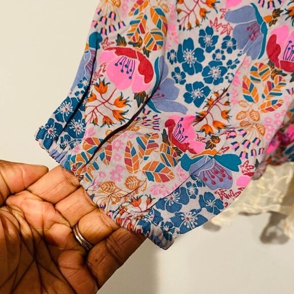 Matilda Jane ‘Make Believe Sew Perfect’ Floral Lace Tassel Tunic Top Size Medium - Picture 4 of 9